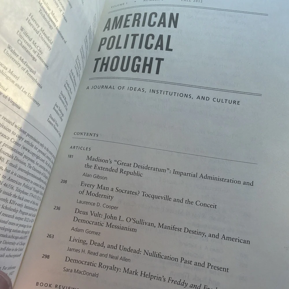 American Political‎ Thought: A Journal of Ideas, Institutions, and Culture